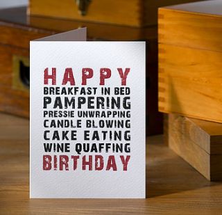 typographic birthday card by betsy benn