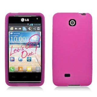 Hot Pink Silicone Case Skin Cover for LG Escape 870 (AT&T) Cell Phones & Accessories