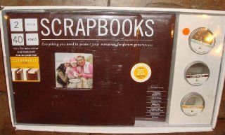 2 Pack Memorystor Scrapbooks 40 Pages Each with Brown Bonded Leather Covers and Expandable Spine, with Bonus Glue Dots, Extension Bolts plus Photo Corners Arts, Crafts & Sewing