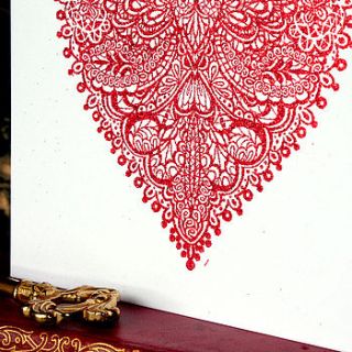 celebration lace heart greetings card by do you punctuate?