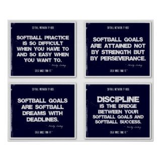 Softball Quotes Blue Collage 5 8 Posters