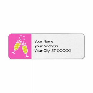 Champagne Toast   pink Custom Return Address Label