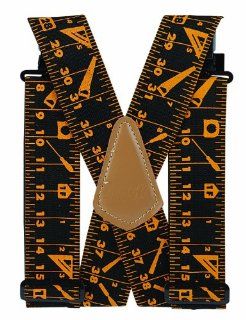 Task Tools T77419 Tape Measure Print Tradesperson's Suspenders, Full Elastic, Black