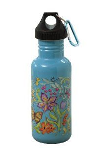 Cypress Home Green Canteen 17 Ounce Stainless Steel Water Bottle, Madison's Garden Kitchen & Dining