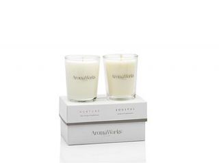 nurture and soulful duo candle set by aromaworks