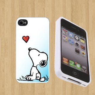 snoopy love Custom Case/Cover FOR Apple iPhone 4 / 4s** WHITE** Rubber Case ( Ship From CA ) Cell Phones & Accessories