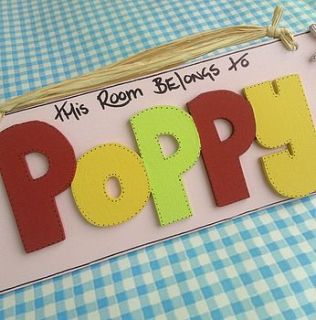 girl's door plaque by hickory dickory designs