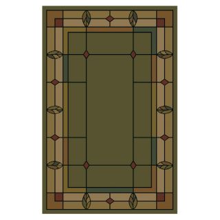 Shaw Living Leaf Point 5 ft 3 in x 7 ft 7 in Rectangular Green Transitional Area Rug