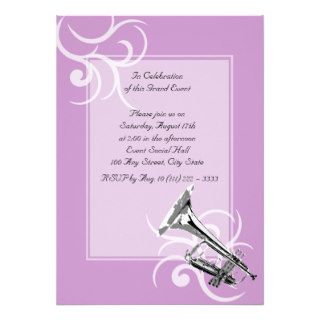Trumpet Full Color Custom Invitations