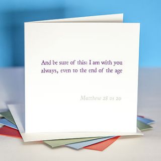 'i am with you always' bible verse card by belle photo ltd