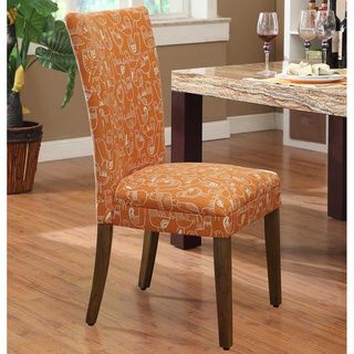 Orange Roosters Upholstered Parson Dining Chairs (Set of 2) Dining Chairs