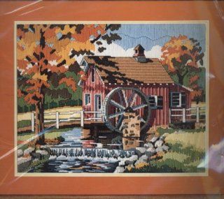 Dimensions Long Stitch Kit   The Old Mill By Watercolor Artist Mildred Sands Kratz