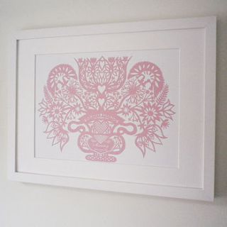 personalised mum hearts and flowers print by glyn west design