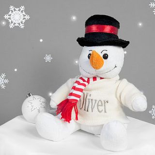 personalised plush snowman toy by my 1st years