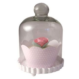 miniature cupcake stand with glass dome by little cupcake boxes
