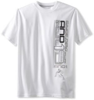 AND1 Boys 8 20 The Offical Brand Short Sleeve Performance Tee,Stark White,Small Clothing