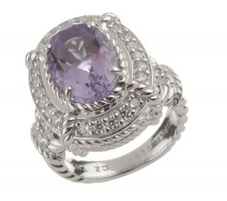 Judith Ripka Sterling Oval Gemstone & Diamonique Ring —