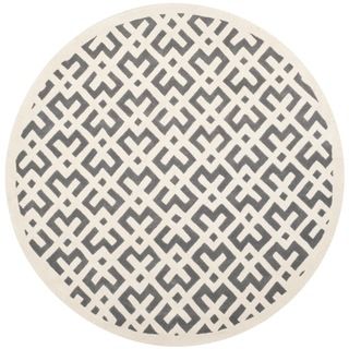 Handmade Moroccan Dark Grey Wool Floor Rug (7' Round) Safavieh Round/Oval/Square
