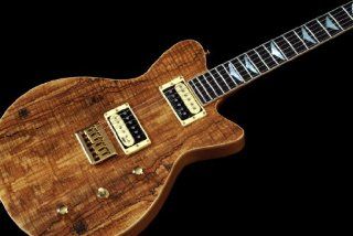 Hoyer Eagle Prestige Natural/Spalted Maple Neck Through Electric Guitar + 20 mm bag Musical Instruments