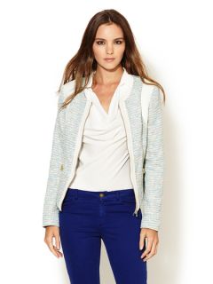 Tweed Leather Combo Jacket by Drew