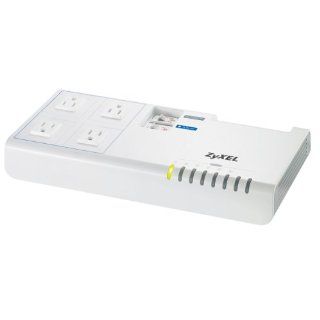 ZyXEL PLA491 HomePlug AV 200mbps Powerline Ethernet Adapter w/4 Port Fast Ethernet Switch and Power Strip Electronics
