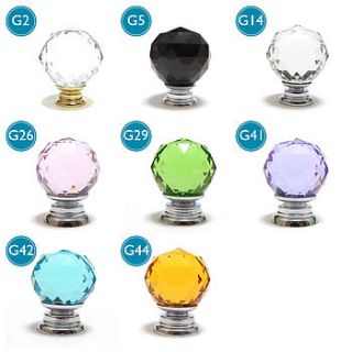 faceted crystal glass cupboard door knob by pushka knobs
