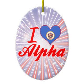 I Love Alpha, Minnesota Christmas Ornament