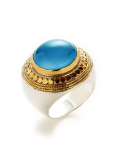 Gili Dyed Blue Chalcedony Cocktail Ring by Anna Beck Jewelry
