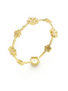 Gold & CZ Flower Station Bracelet by Belargo