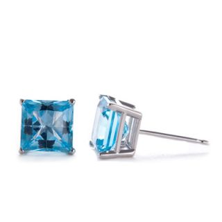 cut blue topaz stud earrings in 14k white gold $ 229 00 add to bag
