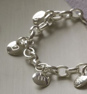 personalised silver my story charm bracelet by lily belle