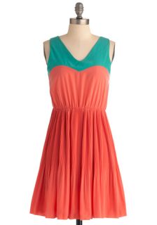 Me, You, and Malibu Dress in Coral  Mod Retro Vintage Dresses