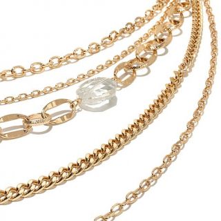 R.J. Graziano Starburst Design Crystal 29" 5 Row Necklace