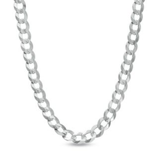 Mens 14K White Gold 3.6mm Curb Chain Necklace   22   Zales