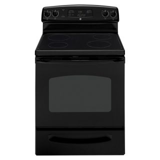 GE Smooth Surface Freestanding 5.3 cu ft Self Cleaning Electric Range (Black) (Common 30 in; Actual 29.875 in)