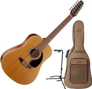 Seagull Coastline S12 Cedar 12 String Acoustic w/Seagull Gig Bag and Guitar Stand Musical Instruments