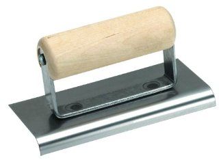 QLT By MARSHALLTOWN CE509S 6 Inch by 4 Inch Stainless Steel Edger 1/2 Inch Radius 5/8 Inch Lip with Wood Handle