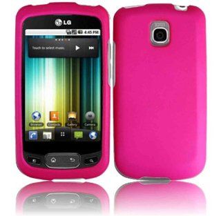 Hot Pink Hard Case Cover for LG Optimus T P509 Optimus One P500 Thrive Phoenix Cell Phones & Accessories