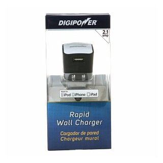 DigiPower PD AC502 2.1 Amp Rapid Wall Charger for Apple Devices and iPads with 30 Pin Connector   Retail Packaging   Black Cell Phones & Accessories