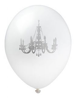 white & silver chandelier balloon by evthokia ltd