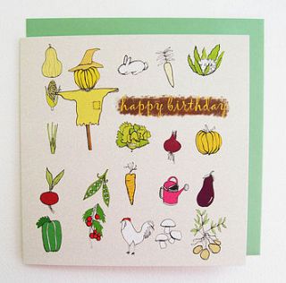 veggie patch birthday card by fay's studio