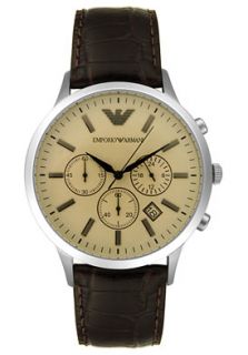 Emporio Armani AR2433  Watches,Mens Chronograph Brown Leather, Chronograph Emporio Armani Quartz Watches