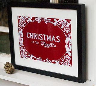 personalised christmas print by little pieces