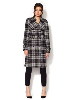 Plaid Wool Double Breasted Coat by Dolce & Gabbana