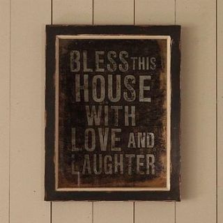 bless this house sign by little red heart