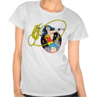 Wonder Woman with City Background T Shirts