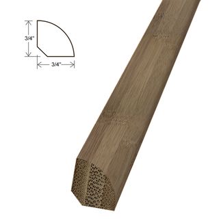 Unfinished Bamboo Carbonized Horizontal Quarter Round Boards (Set of 5) Molding