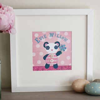 personalised panda bear print by pomegranate prints
