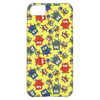 Custom Cute Owls iPhone 5C case, Red, Blue, Green
