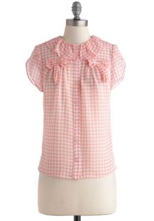Strawberry Sherbet Punch Top  Mod Retro Vintage Short Sleeve Shirts